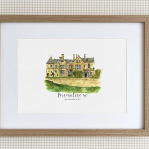 Beaueutei Palace Haus - personalisierter Druck, Aquarell Illustration