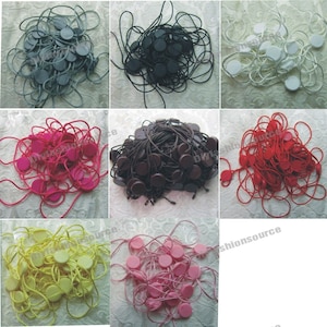 100pcs Round Label seal garment Nylon Hang Tag String cords plastic Snap Lock Pin Loop Fastener Hook Ties 23cm pick color