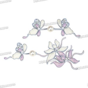 1 juego de botones de nudo chino morados con cierre de gancho y bucle para coser, tela con interior de algodón, cheongsam, qipao y pankou con flores hechas a mano.