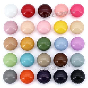 100pcs Mushroom Shape Bead Cap Half Ball Sewing Shank resin buttons Sew-On Fasteners Closure 10mm-30mm 34color pick