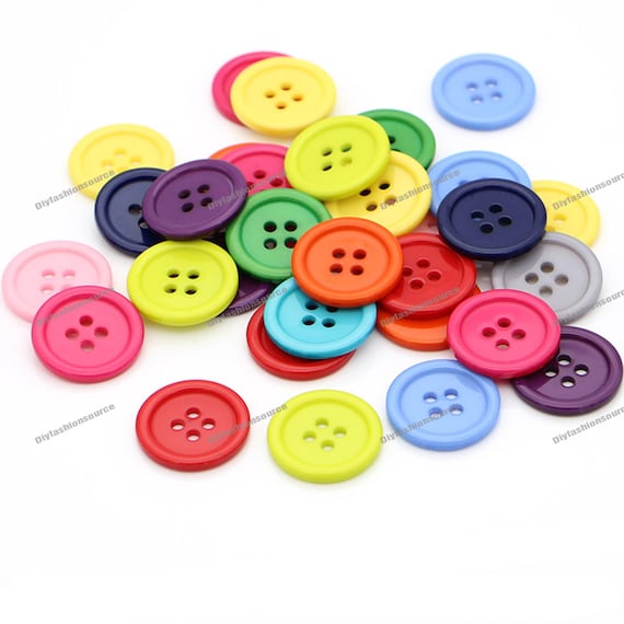 Wholesale lots 4Holes Mixed Color Round Resin Buttons Fit Sewing&Scrapbook 