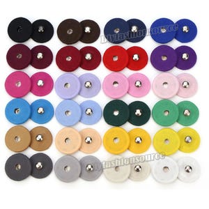 10-pack tygklädd metall, påsydda osynliga tryckknappar, knappar, tyg, tryckknappar, 8 mm, 11 mm, 18 mm, 20 mm, 23 mm, 25 mm, 32 mm