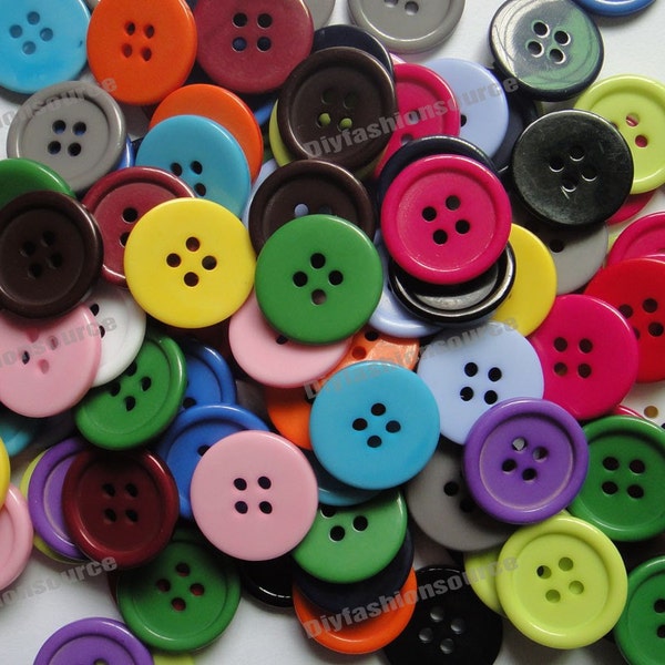 Wholesale Lots assorted 18color Mixed Resin sewing flatback Buttons fasteners scrapbooking DIY 20mm  0.79in 180pcs