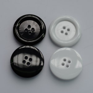 7pcs 50mm 2inches extra big large size coat cloth Resin sewing flatback Wider Edge Buttons fasteners scrapbooking black white choose colour
