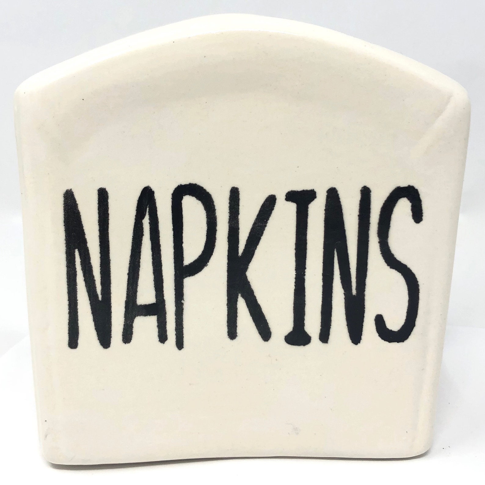 Vintage Ceramic Napkin Holder Rae Dunn Style Handpainted Etsy