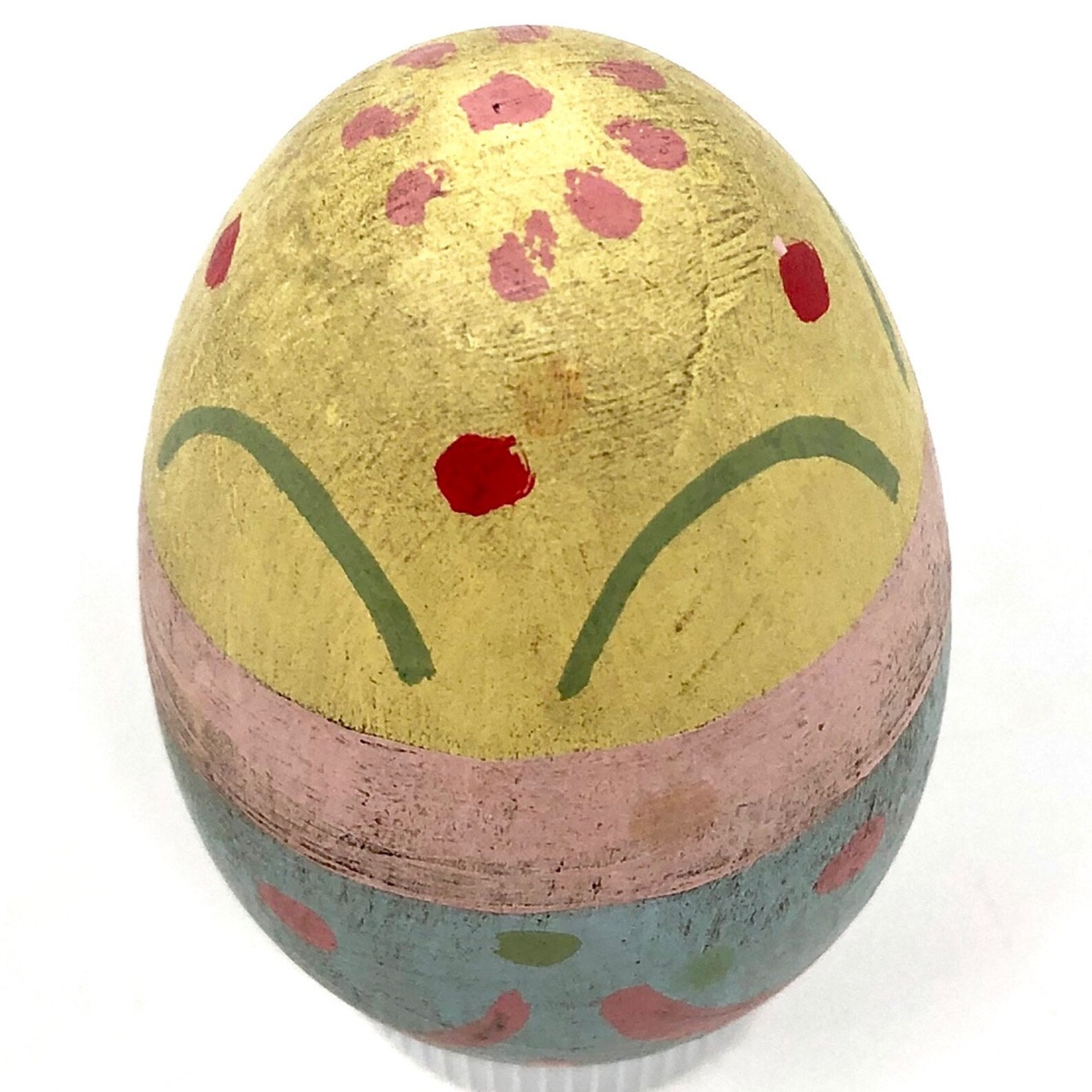 Vintage Handpainted Wooden Easter Egg Decorative Wood Egg Etsy