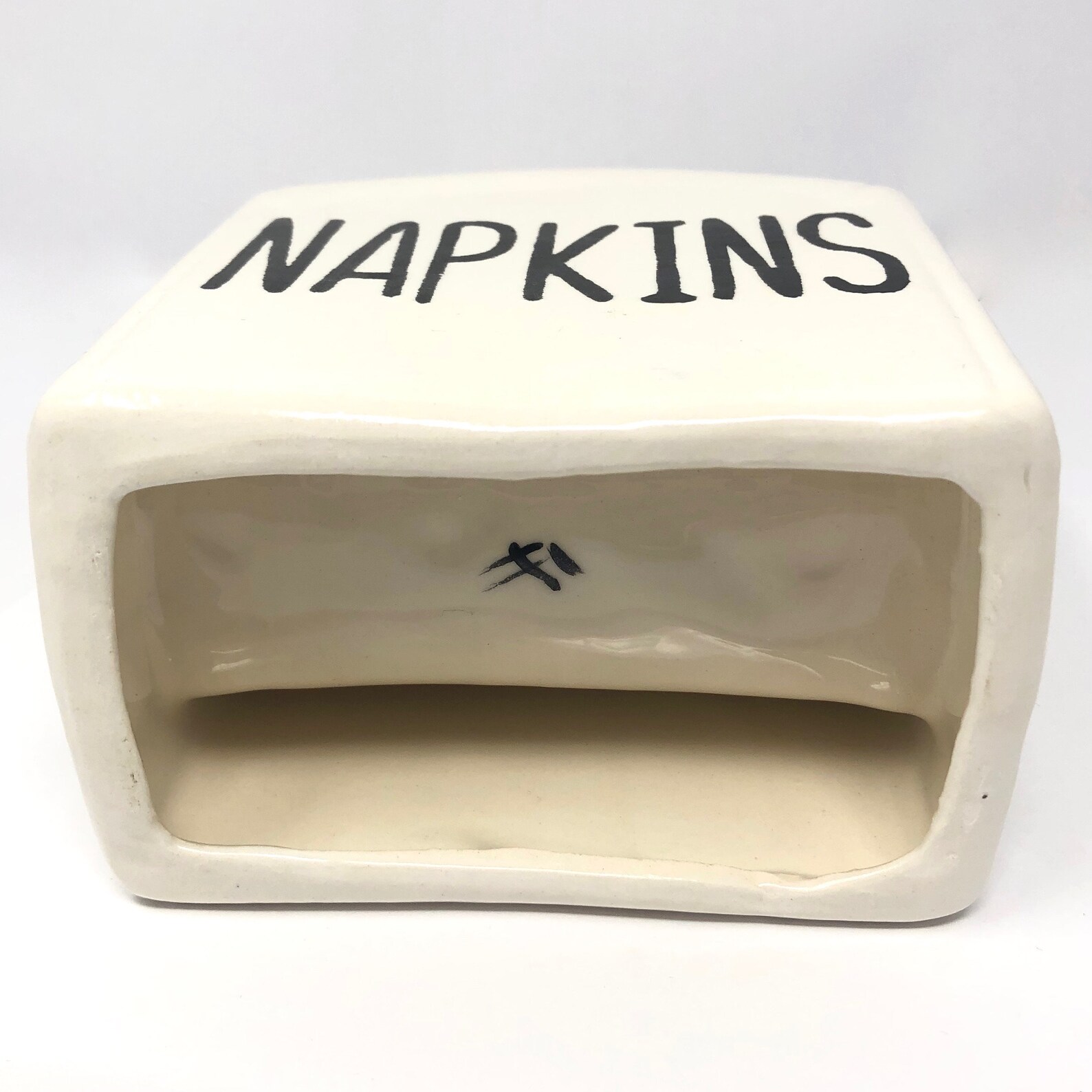 Vintage Ceramic Napkin Holder Rae Dunn Style Handpainted Etsy