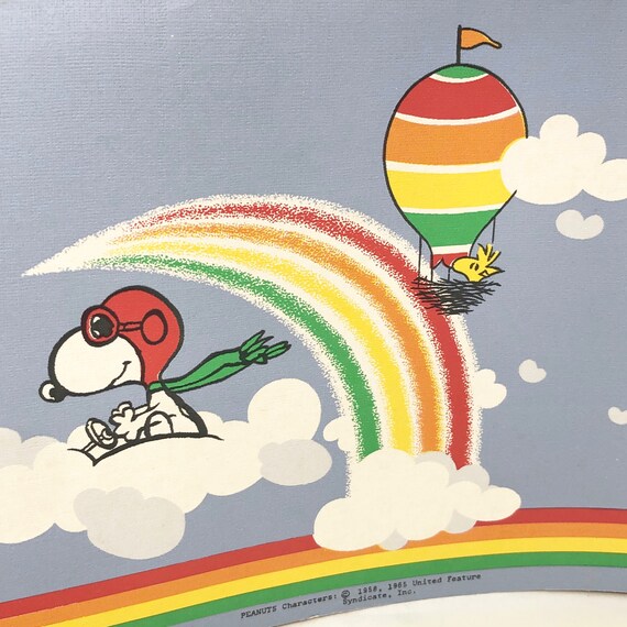 Vintage Peanuts Blue Wallpaper Border Snoopy Wallpaper Etsy