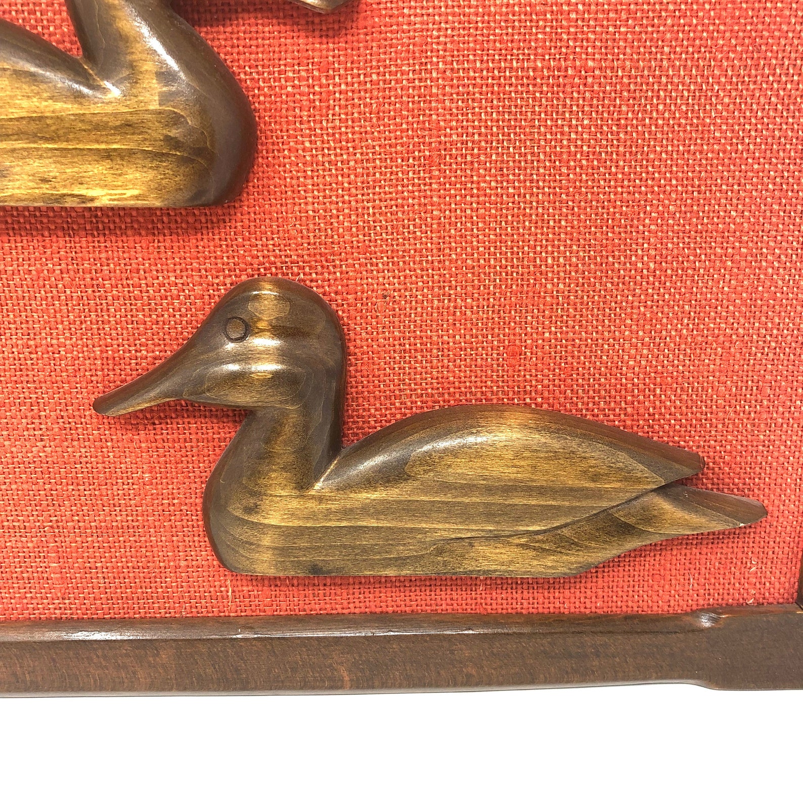 Mid Century Wood Duck Wall Art Teak Wood Duck Framed Art Etsy