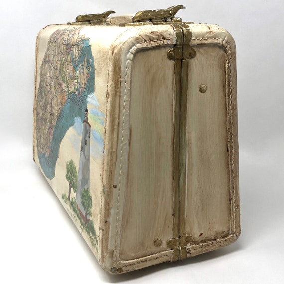 Antique Samsonite Train Case, Handpainted Luggage… - image 6