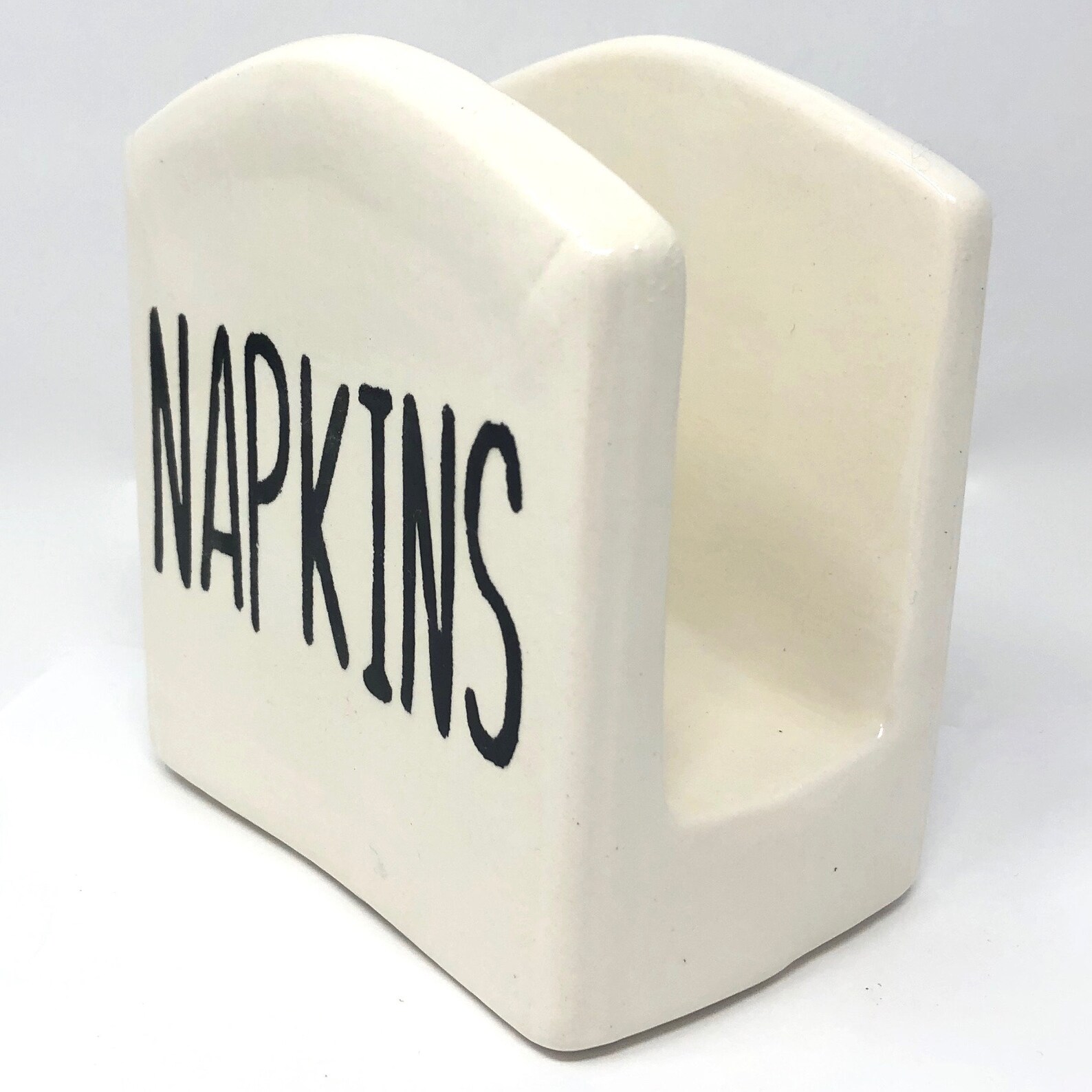 Vintage Ceramic Napkin Holder Rae Dunn Style Handpainted Etsy