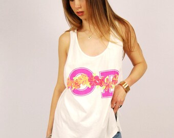 Y2K OP Racerback Tank (XXL) weiß Vintage Top Ozean Pazifik
