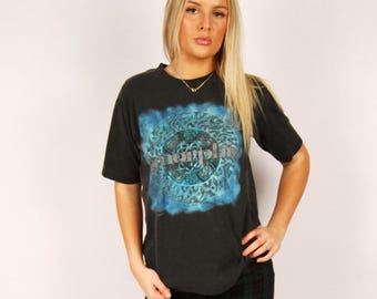 Dave Matthews Band Crop Top (XL) Vintage 90s Green T-shirt Women