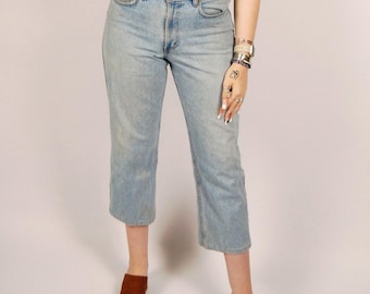 Y2K Jean Capris (32) blue denim vintage womens