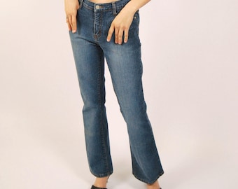 Y2K Flared Jeans (7) blue denim vintage womens
