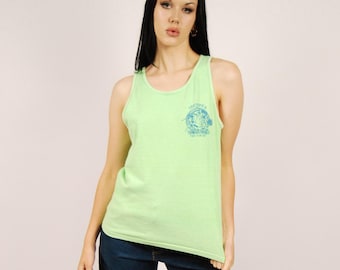 Sportliches Tanktop aus den 80er Jahren (M), mittelgrün, Vintage-Herren