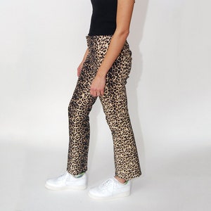 Leopard Print Flare Pants 28 Vintage 