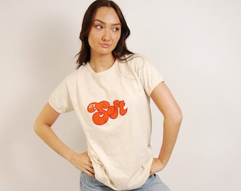 70s Whiskey T-shirt (L) vintage cream calvert men women large