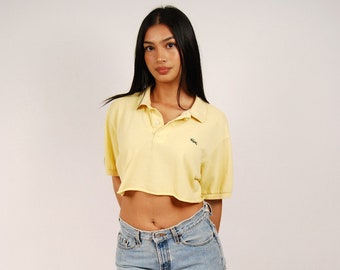 Lacoste Crop Polo (2XL) vintage pastel yellow top shirt