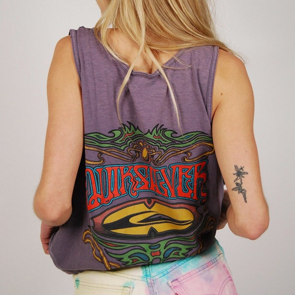 80s Quiksilver Tank Top (XL) vintage purple surf t-shirt men women