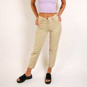 90s Khaki Pants (26) vintage slim fit trousers tan women