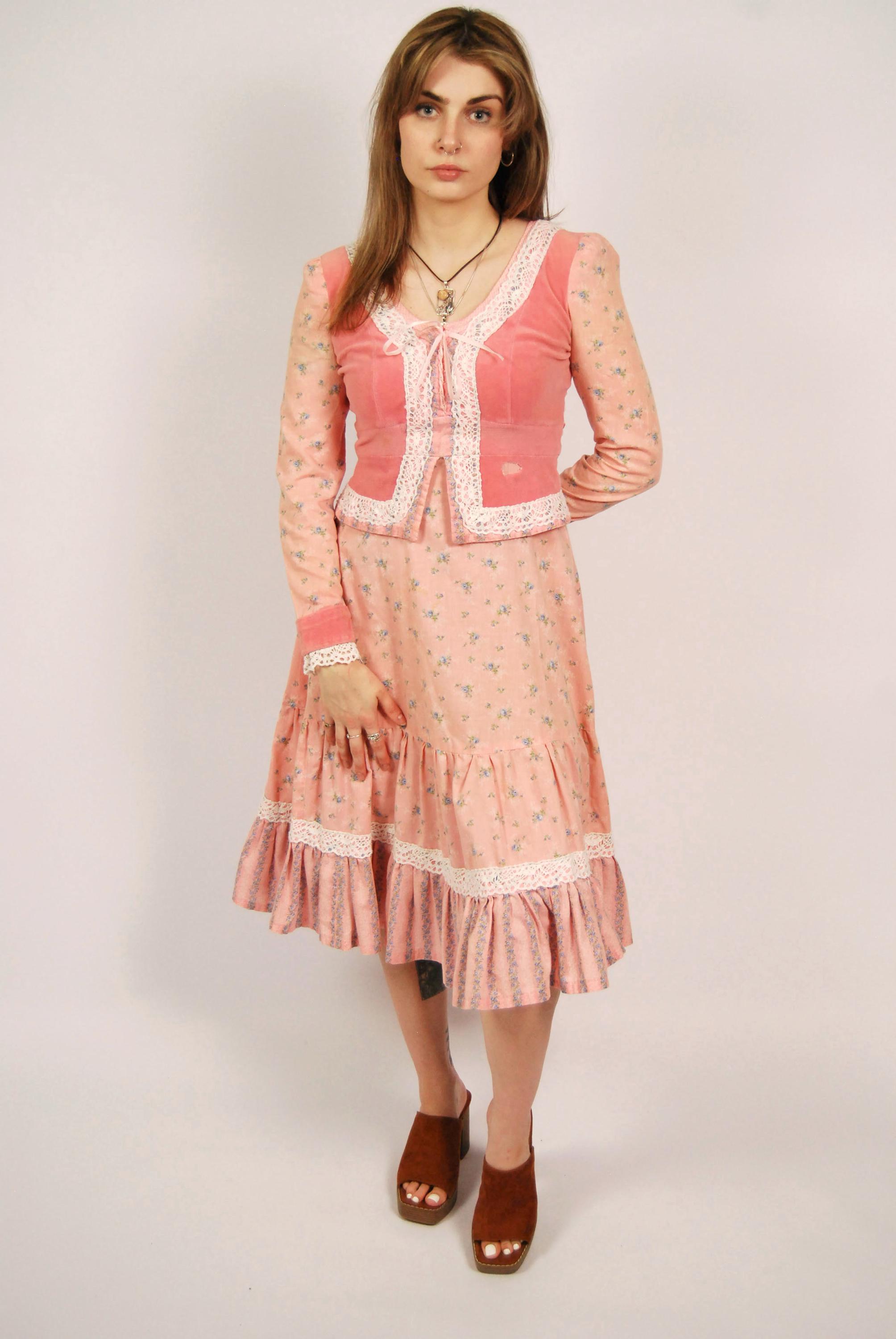 knee length dresses for ladies Cottage milkmaid dress – By Dollette main image 1