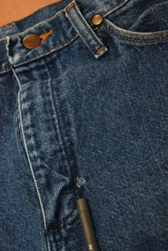 Vintage Wrangler Jeans (29) dark blue 90s crop wo… - image 9