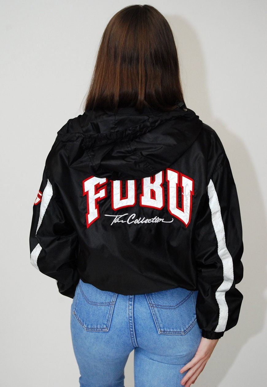 Vintage FUBU Jacket L Black 90s 