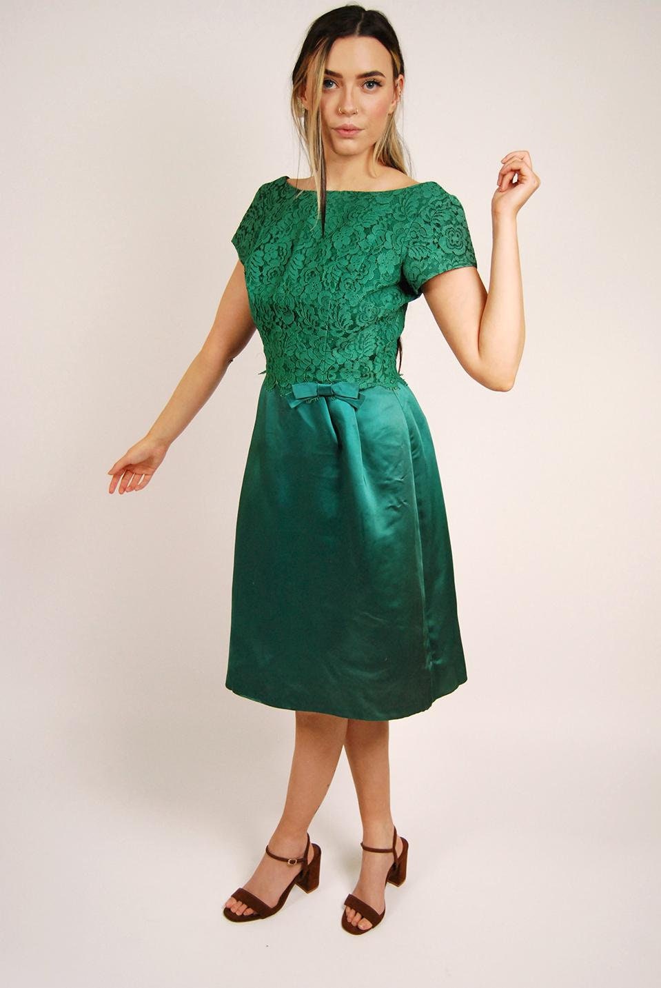1940s Dark Green Dress - Etsy