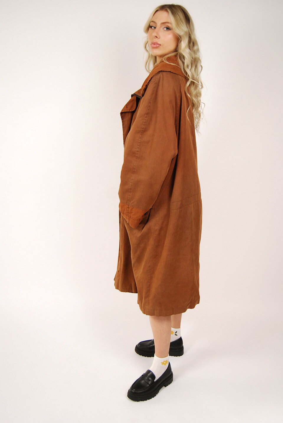 Vintage Dries Van Noten Coat (M) Brown 90s Wax Men Trench