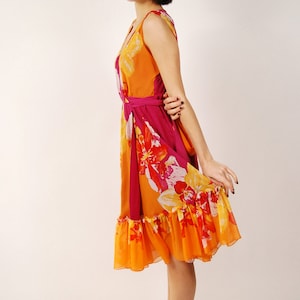 Diane Von Furstenberg Silk Dress 2 vintage y2k wrap floral tie midi image 2