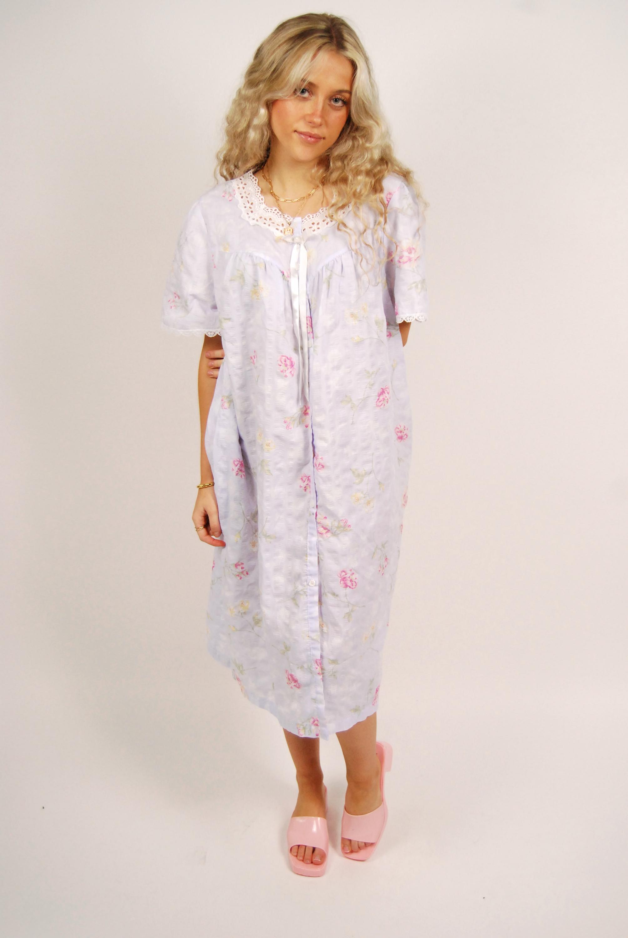 old lady night dress Grandma Nightie old lady nightgown and cap