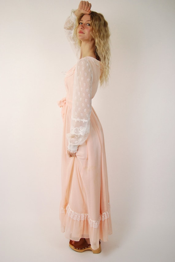 70s Gunne Sax Dress (S) Vintage Pink Gown Prairie Small - Etsy