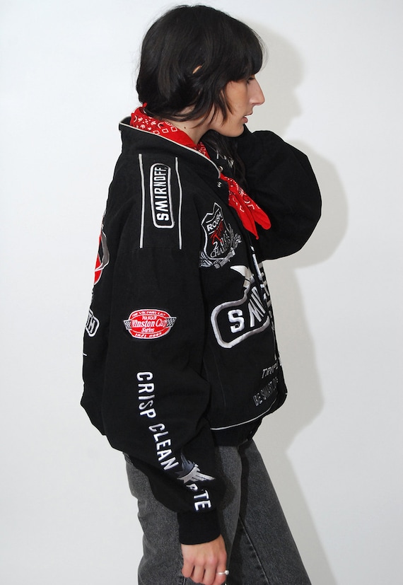 Vintage Racing Jacket (L) Black Y2k Smirnoff Ice Nascar Men Women