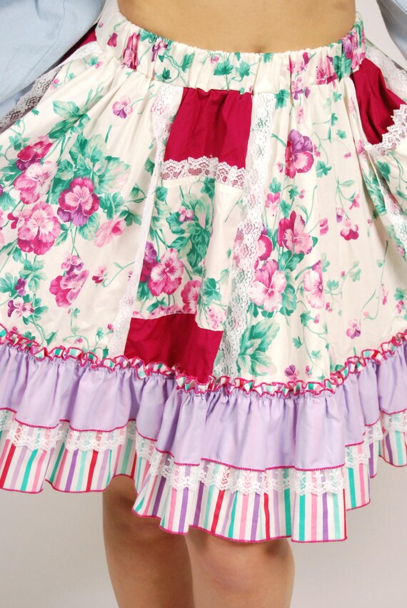 80s Patchwork Skirt (M) medium multiprint vintage… - image 7