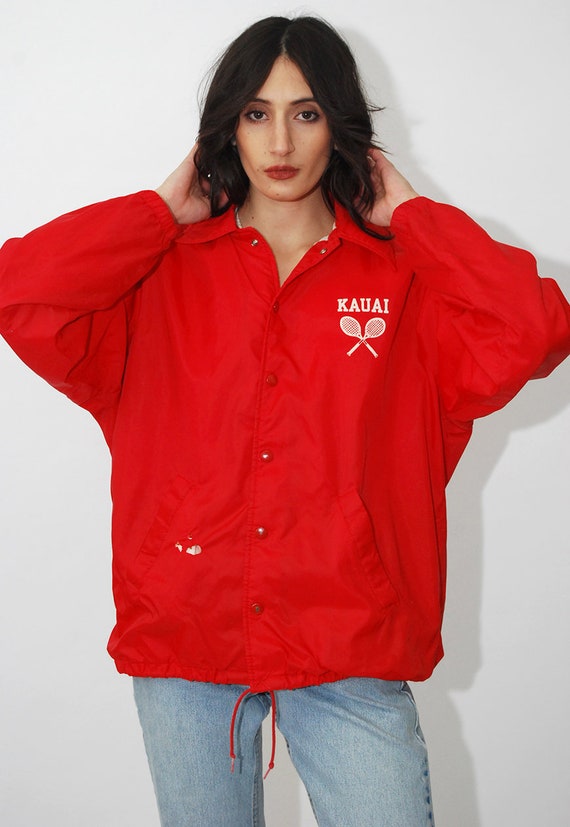 champion coach jacket red