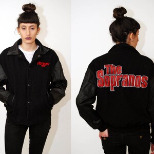 THE SOPRANOS JACKET (S) Vintage 90s Hbo Letterman Varsity Black
