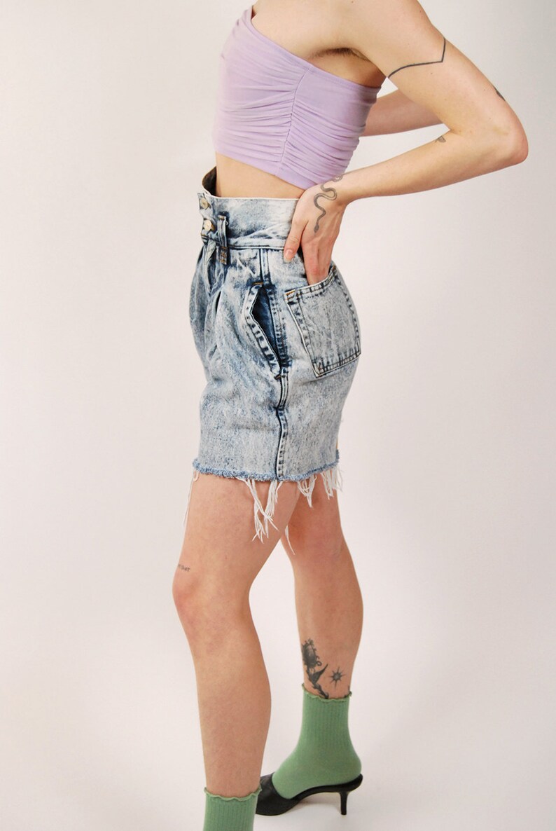 Acid Wash Shorts 24 vintage 80s high waisted jordache denim image 5