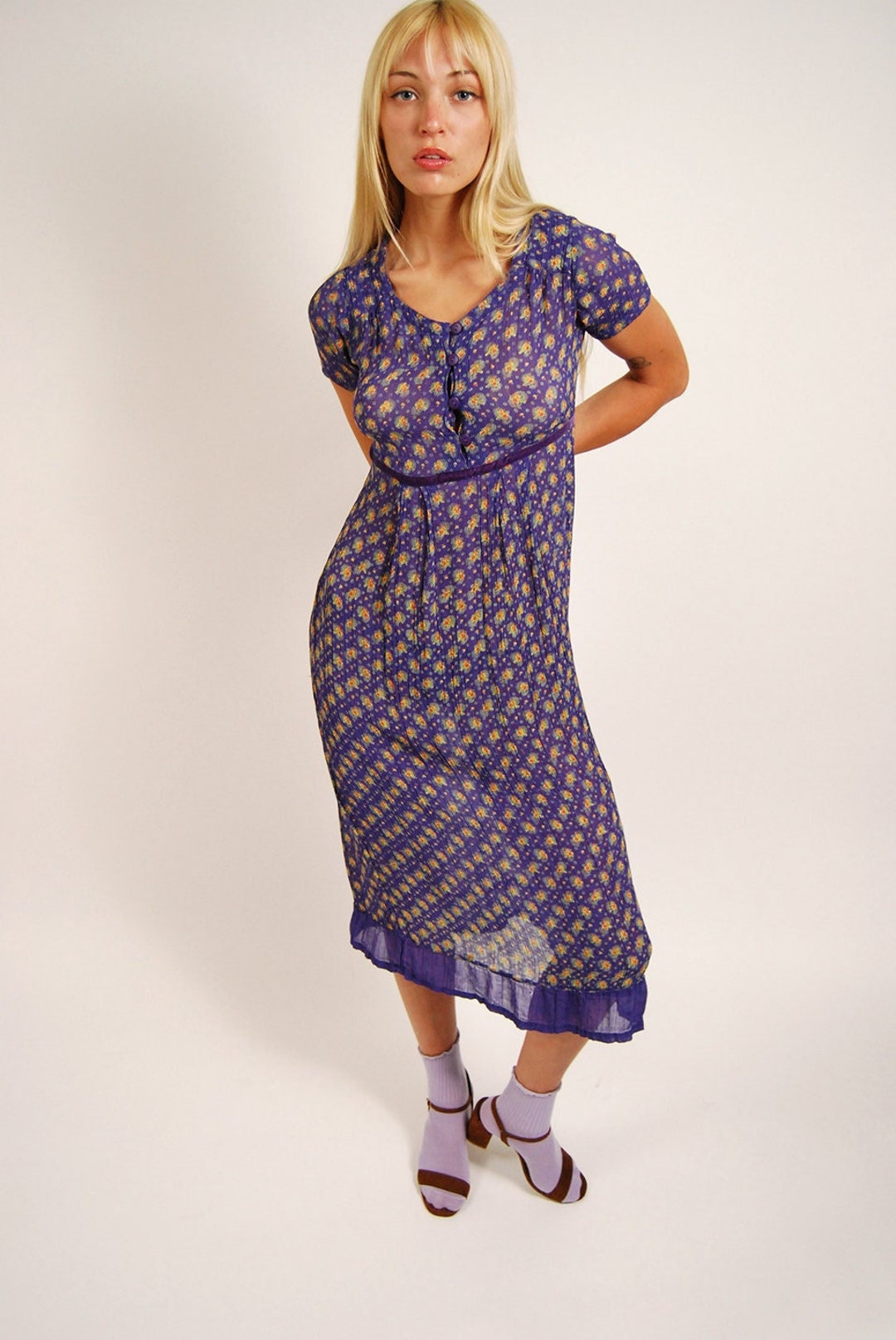 90s Vintage Sheer Dress SZ 12