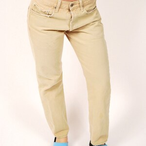 Tan Levis Jeans 30 vintage 90s straight leg 501 image 3