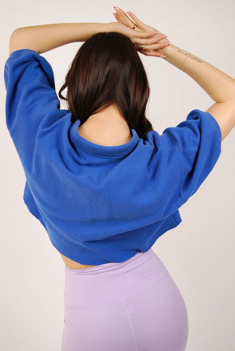 90s Crop Polo XL vintage blue eddie bauer shirt women top image 7