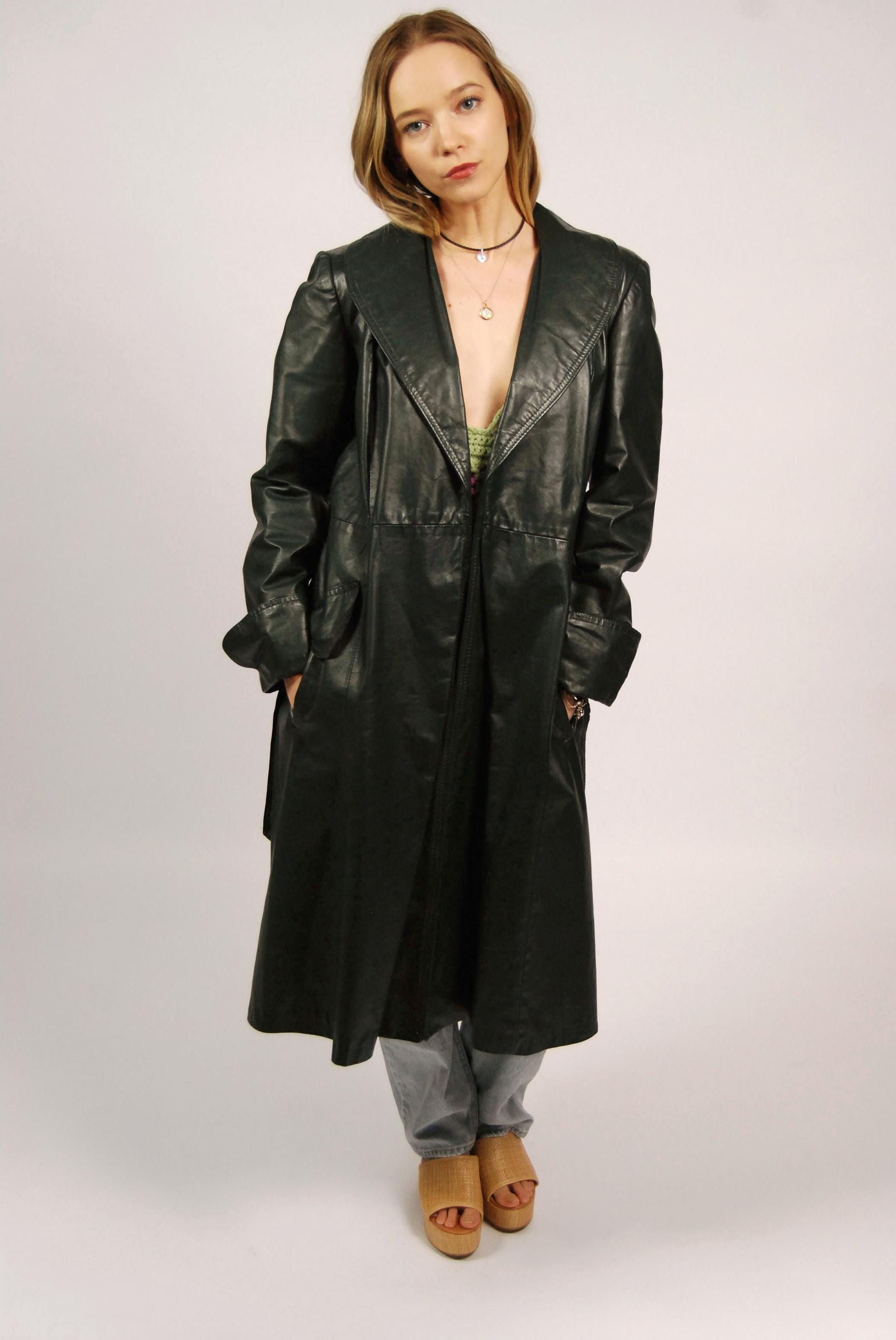 1960s leather coat - Etsy 日本