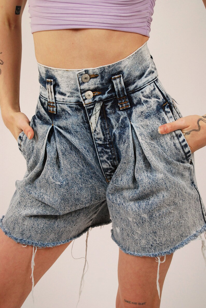 Acid Wash Shorts 24 vintage 80s high waisted jordache denim image 8