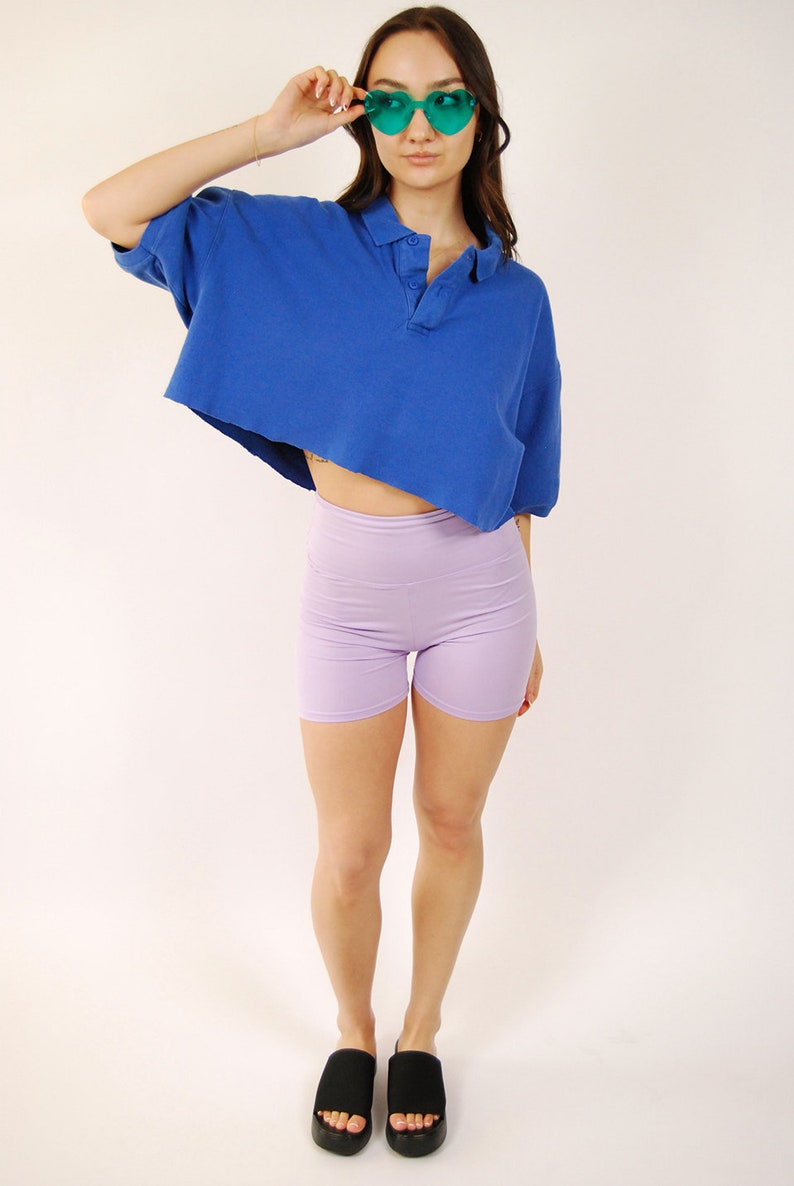 90s Crop Polo XL vintage blue eddie bauer shirt women top image 9