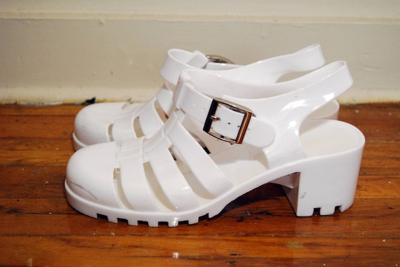 vintage JELLY SHOES 5 heel 90s SLINGBACK grunge club kid | Etsy