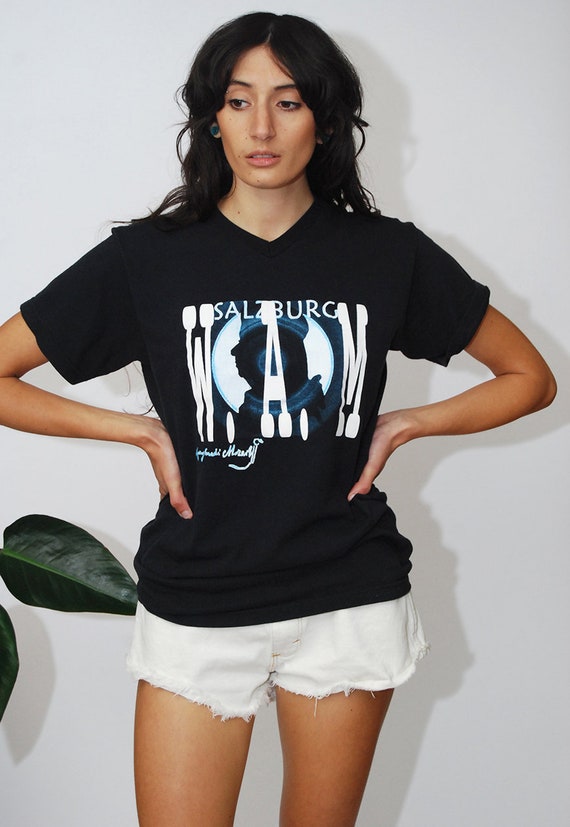 90s Mozart T-shirt (M) vintage black classical mus