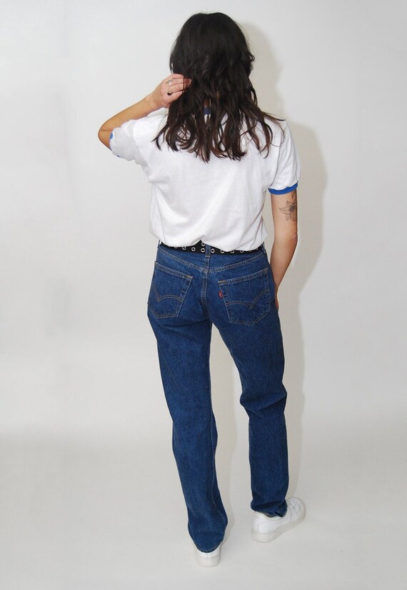 Vintage Levis 501 Jeans 28 Dark Blue 