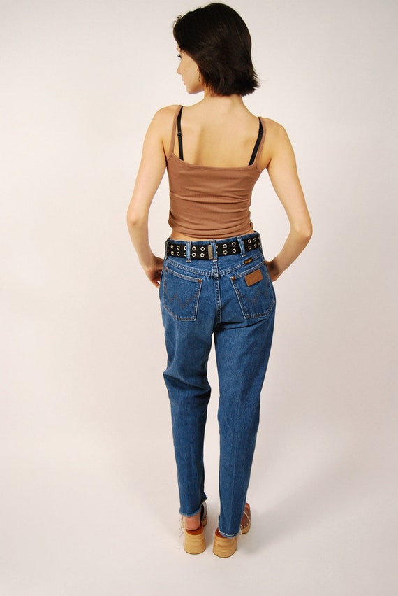 Vintage Wrangler Jeans (29) dark blue 90s crop wo… - image 3