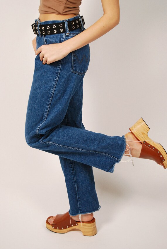 Vintage Wrangler Jeans (29) dark blue 90s crop wo… - image 6