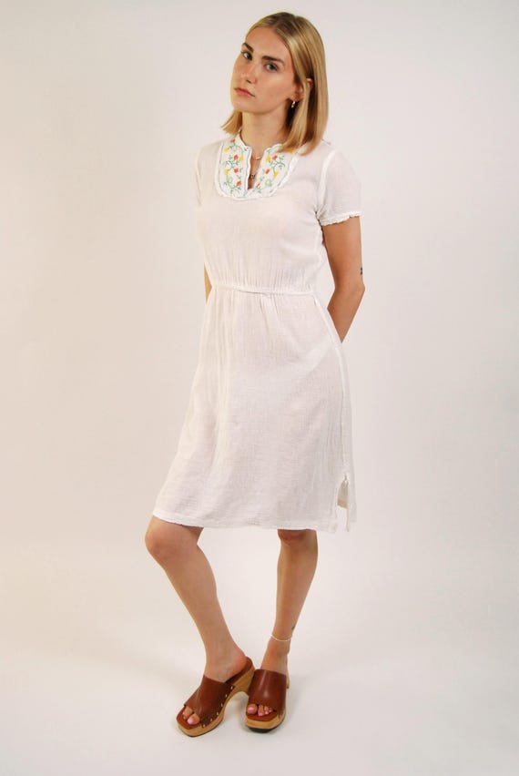 embroidered gauze midi dress Embroidered Cotton Gauze Smocked Dress – Untamed Grace main image 0